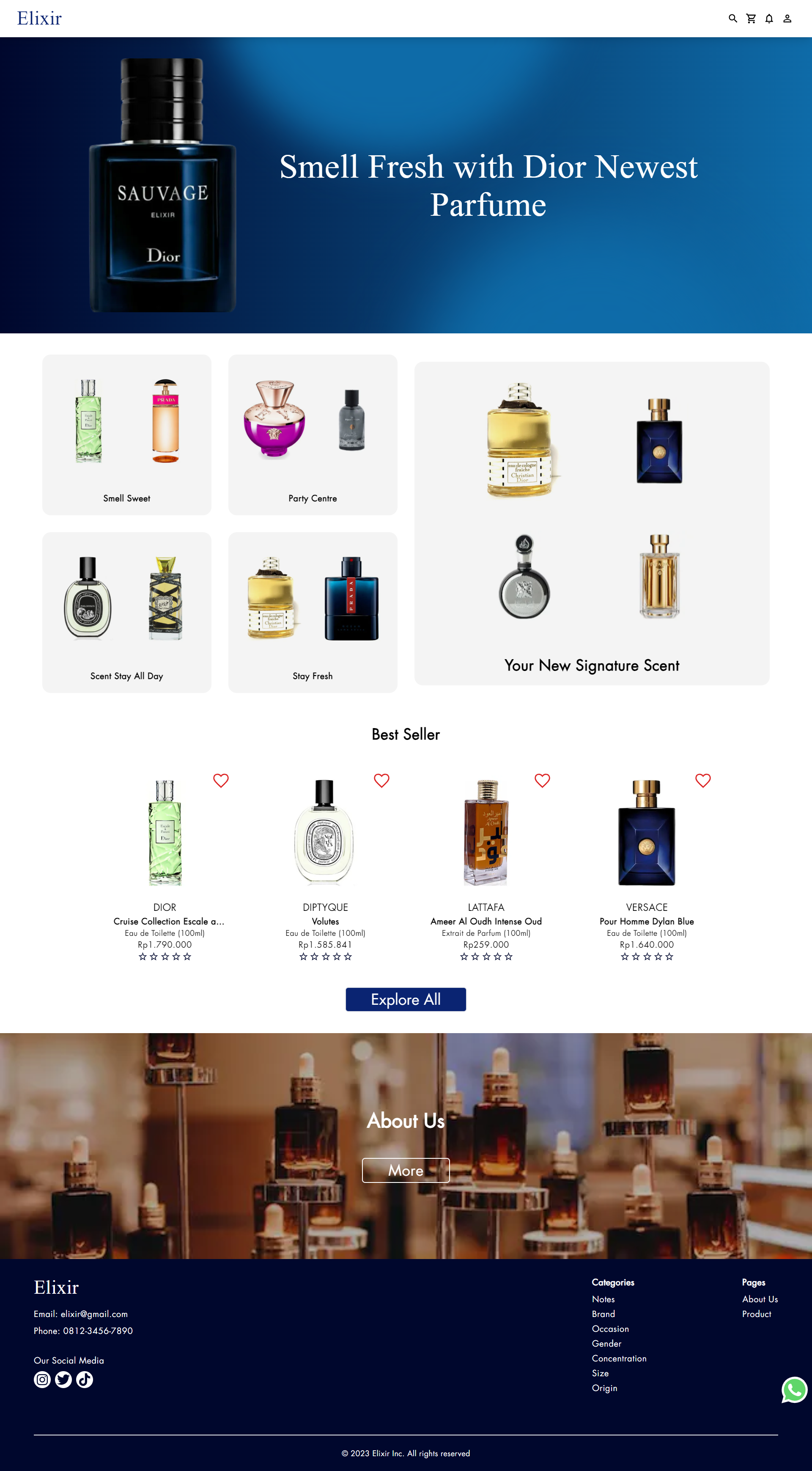 Elixir Perfume E-Commerce
